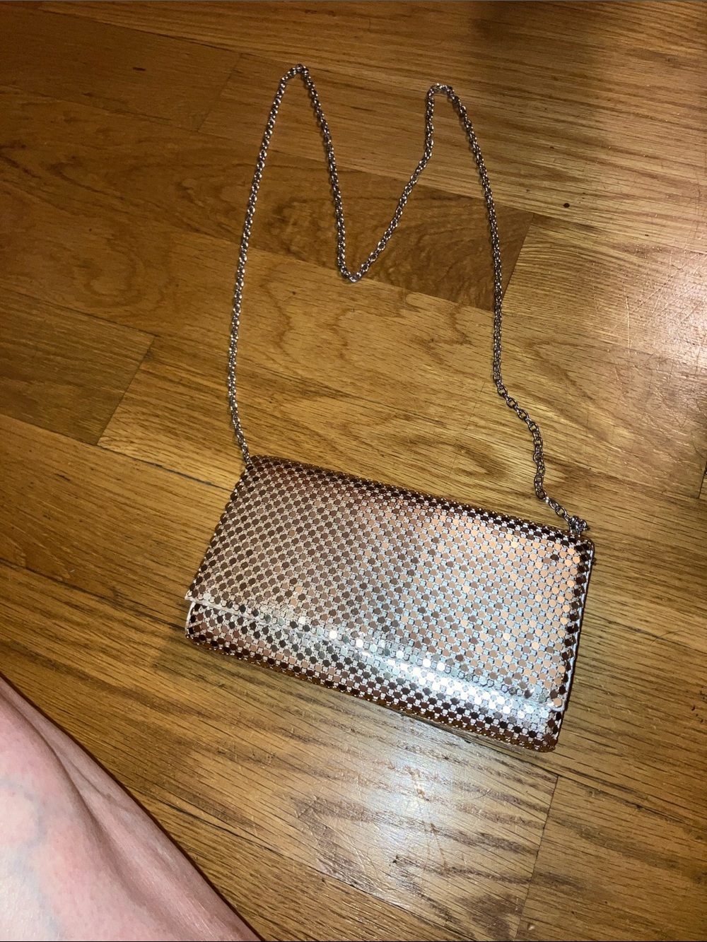 Jessica McClintock GUNNE SAX Metal Mesh Roll Evening Bag Clutch Purse